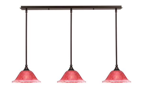 Toltec Lighting - 36-DG-736 - Three Light Linear Pendalier - Any - Dark Granite
