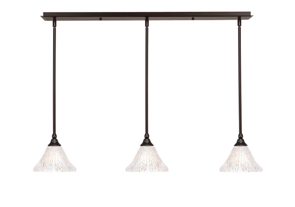 Toltec Lighting - 36-DG-751 - Three Light Linear Pendalier - Any - Dark Granite