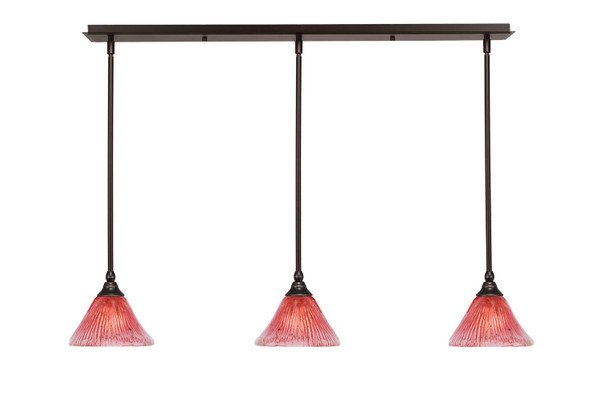 Toltec Lighting - 36-DG-756 - Three Light Linear Pendalier - Any - Dark Granite