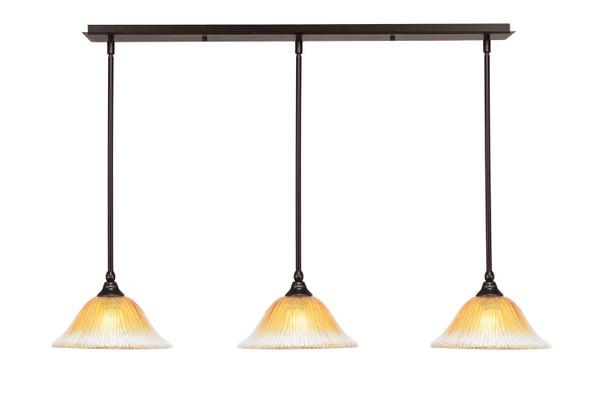Toltec Lighting - 36-DG-773 - Three Light Linear Pendalier - Any - Dark Granite