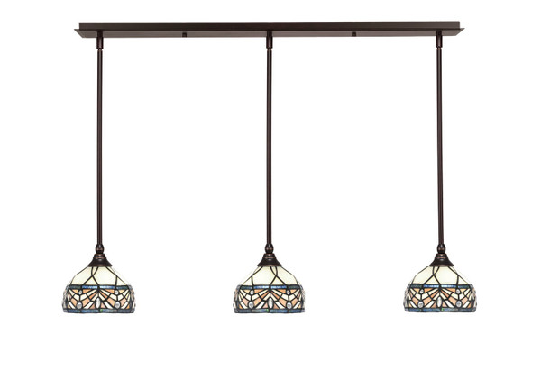 Toltec Lighting - 36-DG-9485 - Three Light Linear Pendalier - Any - Dark Granite