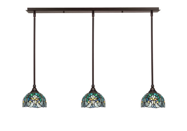 Toltec Lighting - 36-DG-9925 - Three Light Linear Pendalier - Any - Dark Granite