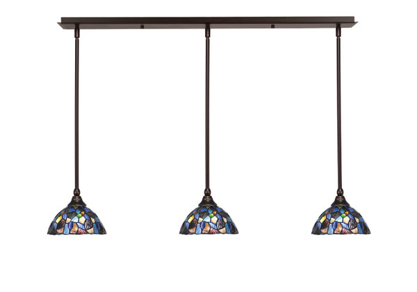 Toltec Lighting - 36-DG-9955 - Three Light Linear Pendalier - Any - Dark Granite