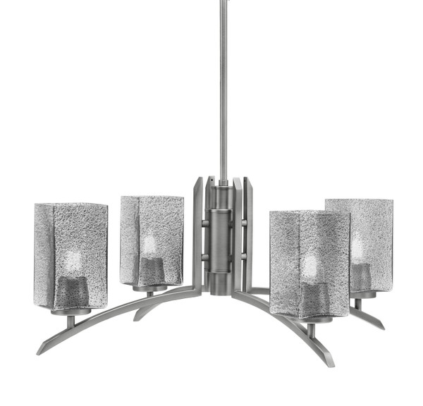 Toltec Lighting - 3704-GP-542 - Four Light Chandelier - Kurve - Graphite