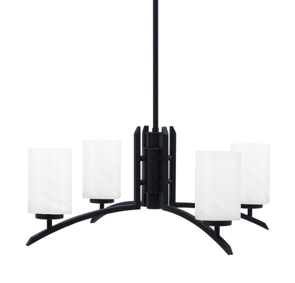 Toltec Lighting - 3704-MB-3001 - Four Light Chandelier - Kurve - Matte Black
