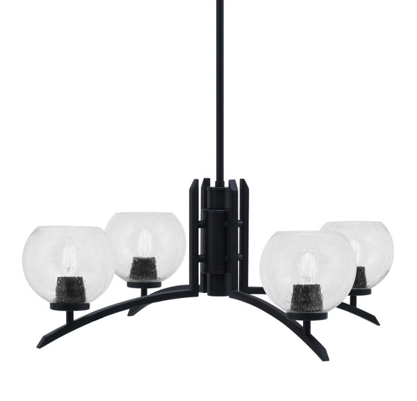 Toltec Lighting - 3704-MB-4100 - Four Light Chandelier - Kurve - Matte Black