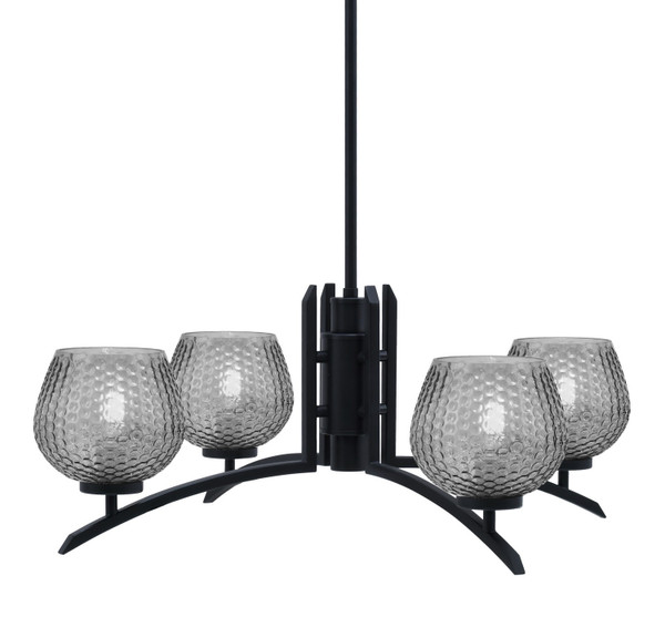 Toltec Lighting - 3704-MB-4602 - Four Light Chandelier - Kurve - Matte Black
