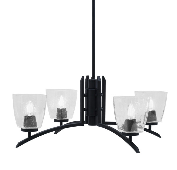 Toltec Lighting - 3704-MB-461 - Four Light Chandelier - Kurve - Matte Black