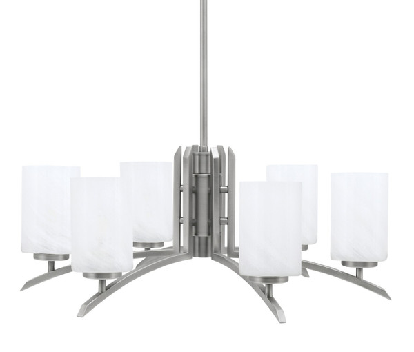 Toltec Lighting - 3706-GP-3001 - Six Light Chandelier - Kurve - Graphite