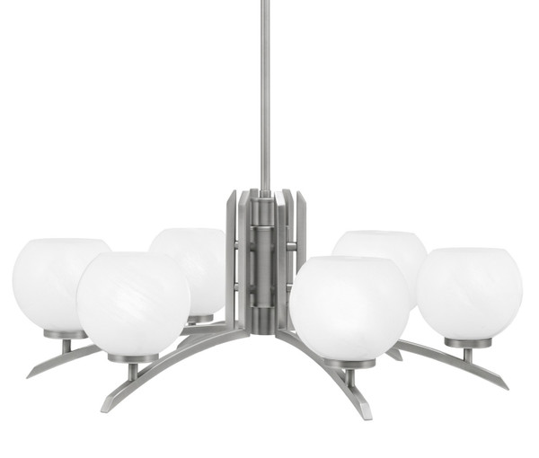 Toltec Lighting - 3706-GP-4101 - Six Light Chandelier - Kurve - Graphite