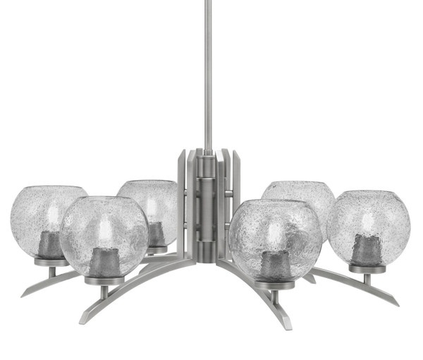 Toltec Lighting - 3706-GP-4102 - Six Light Chandelier - Kurve - Graphite