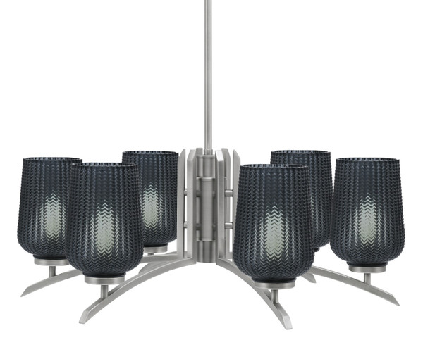 Toltec Lighting - 3706-GP-4252 - Six Light Chandelier - Kurve - Graphite