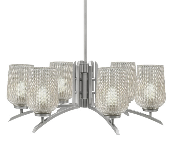 Toltec Lighting - 3706-GP-4253 - Six Light Chandelier - Kurve - Graphite
