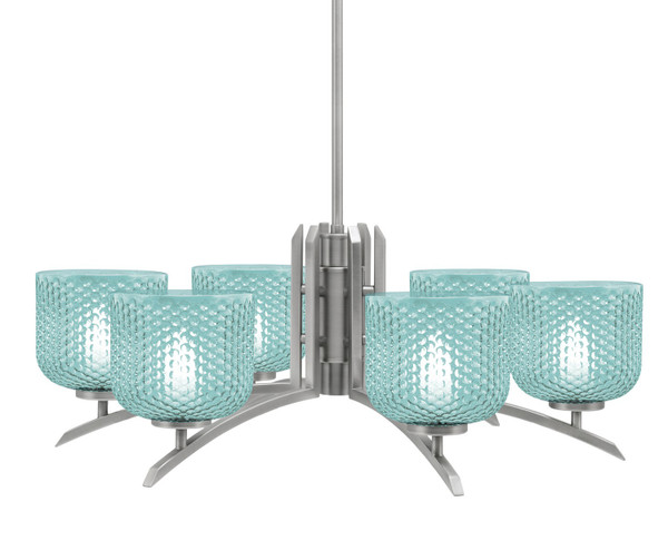 Toltec Lighting - 3706-GP-4615 - Six Light Chandelier - Kurve - Graphite
