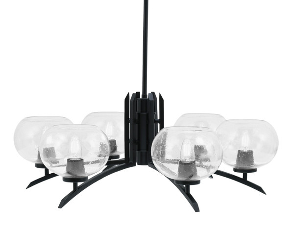 Toltec Lighting - 3706-MB-202 - Six Light Chandelier - Kurve - Matte Black