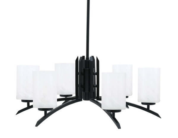 Toltec Lighting - 3706-MB-3001 - Six Light Chandelier - Kurve - Matte Black