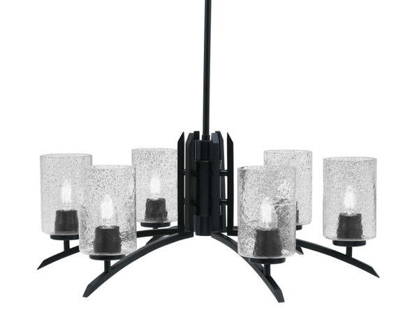 Toltec Lighting - 3706-MB-3002 - Six Light Chandelier - Kurve - Matte Black