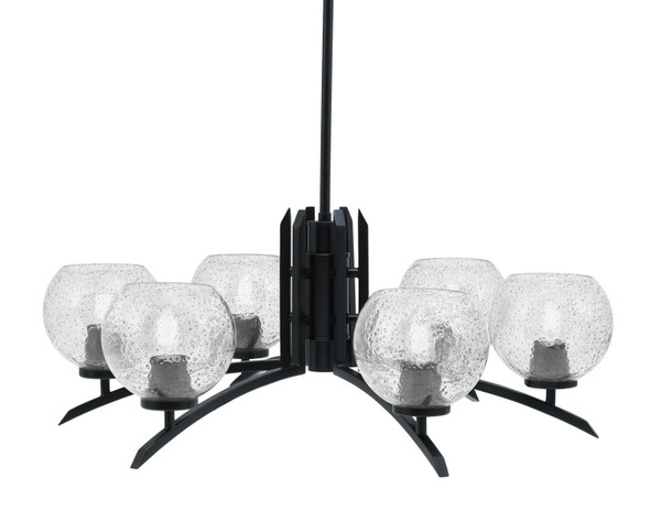 Toltec Lighting - 3706-MB-4102 - Six Light Chandelier - Kurve - Matte Black
