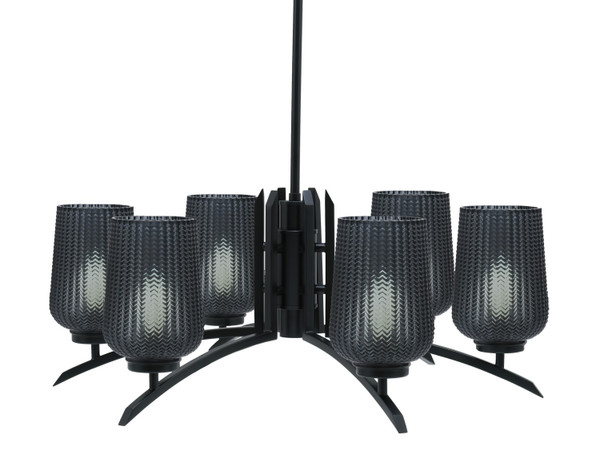 Toltec Lighting - 3706-MB-4252 - Six Light Chandelier - Kurve - Matte Black