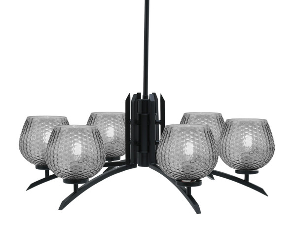 Toltec Lighting - 3706-MB-4602 - Six Light Chandelier - Kurve - Matte Black