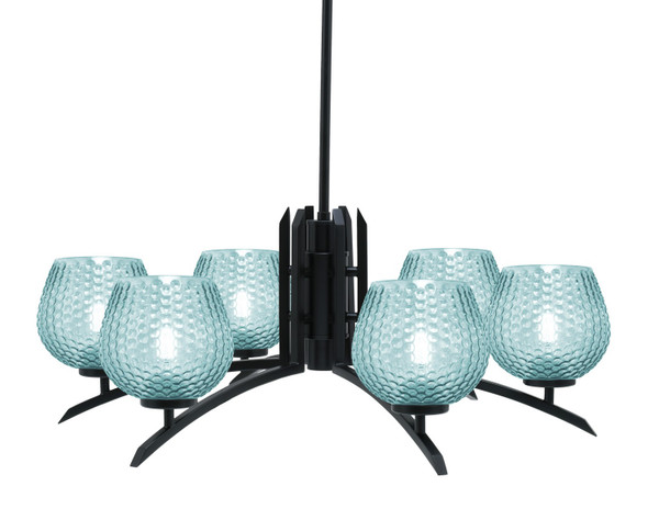 Toltec Lighting - 3706-MB-4605 - Six Light Chandelier - Kurve - Matte Black