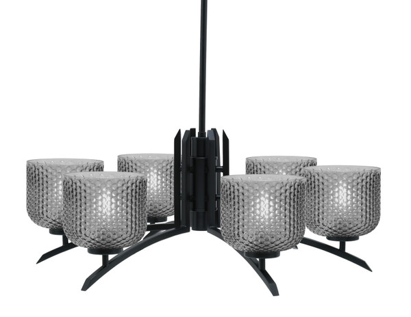 Toltec Lighting - 3706-MB-4612 - Six Light Chandelier - Kurve - Matte Black