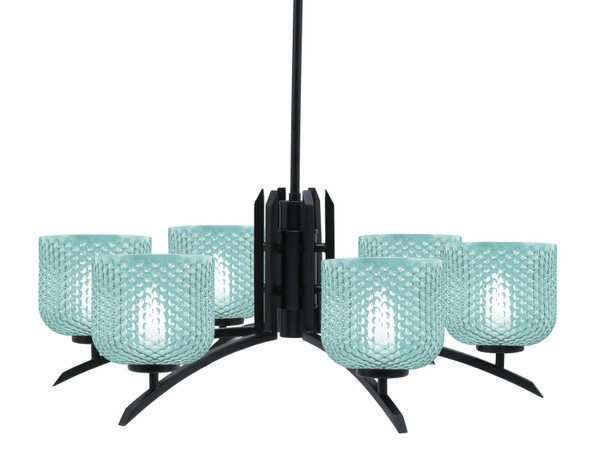 Toltec Lighting - 3706-MB-4615 - Six Light Chandelier - Kurve - Matte Black