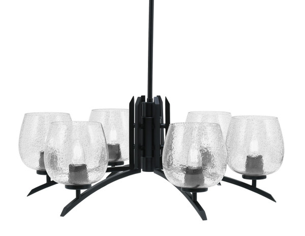Toltec Lighting - 3706-MB-4812 - Six Light Chandelier - Kurve - Matte Black