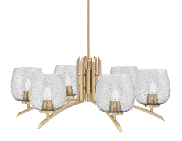 Toltec Lighting - 3706-NAB-4812 - Six Light Chandelier - Kurve - New Age Brass