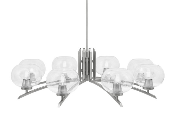 Toltec Lighting - 3708-GP-202 - Eight Light Chandelier - Kurve - Graphite