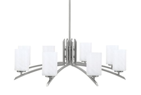 Toltec Lighting - 3708-GP-3001 - Eight Light Chandelier - Kurve - Graphite