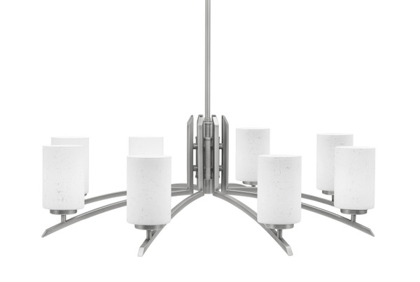 Toltec Lighting - 3708-GP-310 - Eight Light Chandelier - Kurve - Graphite