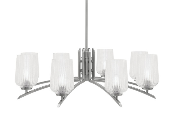 Toltec Lighting - 3708-GP-4250 - Eight Light Chandelier - Kurve - Graphite