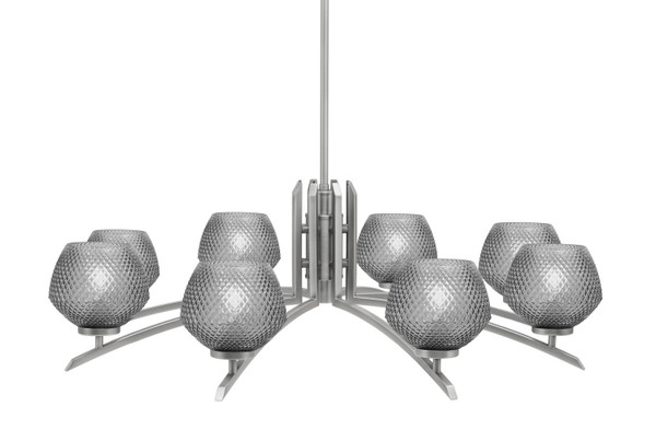 Toltec Lighting - 3708-GP-4622 - Eight Light Chandelier - Kurve - Graphite