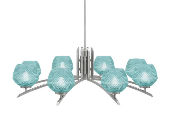 Toltec Lighting - 3708-GP-4625 - Eight Light Chandelier - Kurve - Graphite