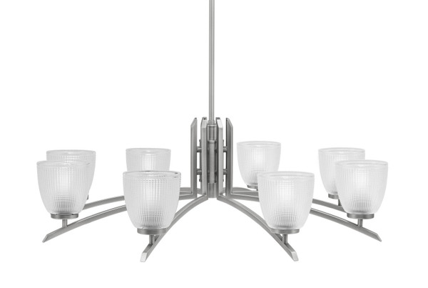 Toltec Lighting - 3708-GP-500 - Eight Light Chandelier - Kurve - Graphite
