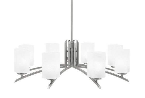 Toltec Lighting - 3708-GP-541 - Eight Light Chandelier - Kurve - Graphite