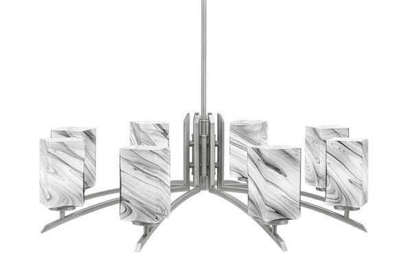 Toltec Lighting - 3708-GP-549 - Eight Light Chandelier - Kurve - Graphite