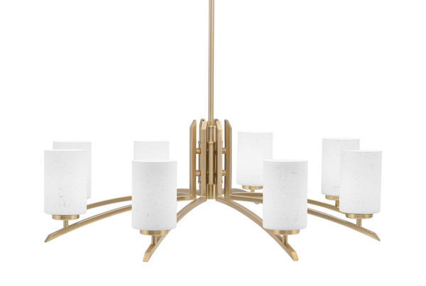 Toltec Lighting - 3708-NAB-310 - Eight Light Chandelier - Kurve - New Age Brass