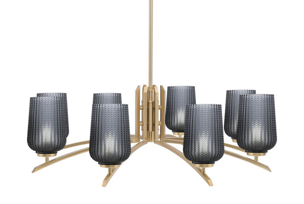 Toltec Lighting - 3708-NAB-4252 - Eight Light Chandelier - Kurve - New Age Brass