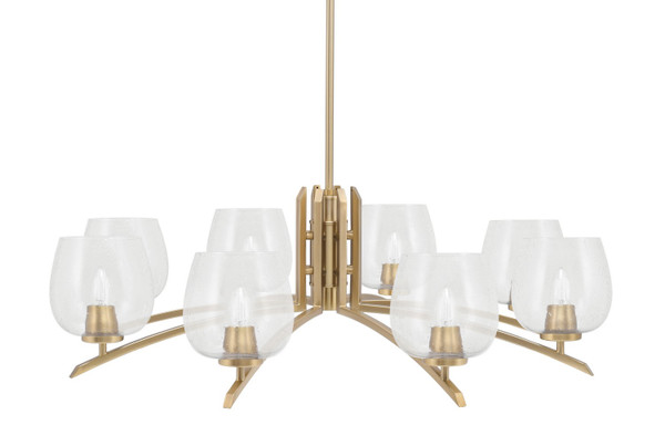 Toltec Lighting - 3708-NAB-4810 - Eight Light Chandelier - Kurve - New Age Brass