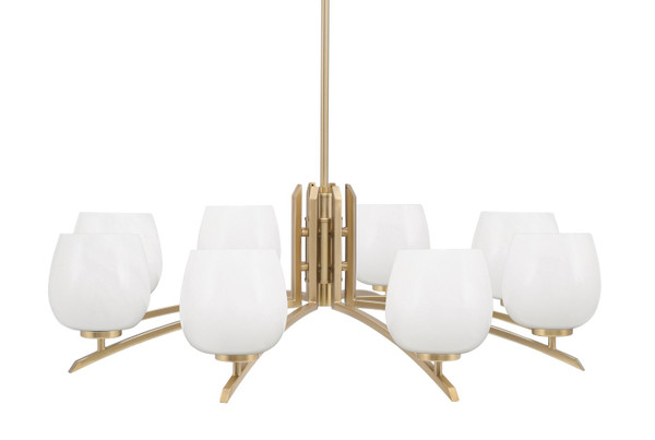 Toltec Lighting - 3708-NAB-4811 - Eight Light Chandelier - Kurve - New Age Brass