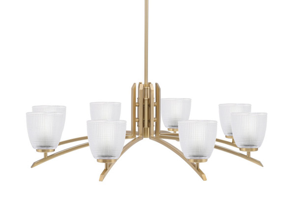 Toltec Lighting - 3708-NAB-500 - Eight Light Chandelier - Kurve - New Age Brass