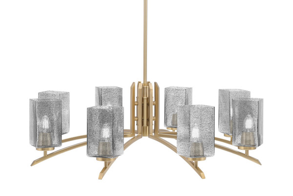 Toltec Lighting - 3708-NAB-542 - Eight Light Chandelier - Kurve - New Age Brass