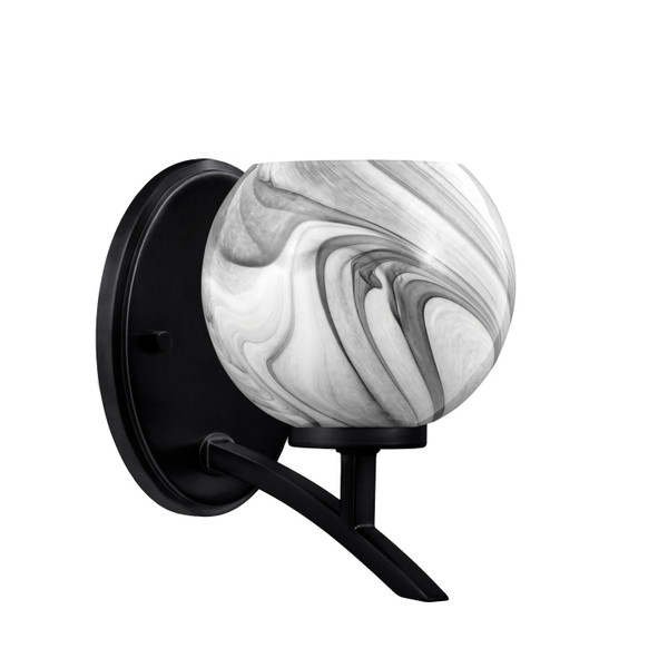 Toltec Lighting - 3721-MB-4109 - One Light Wall Sconce - Kurve - Matte Black