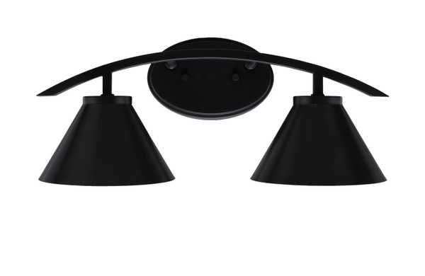 Toltec Lighting - 3722-MB-421-MB - Two Light Bath Bar - Kurve - Matte Black