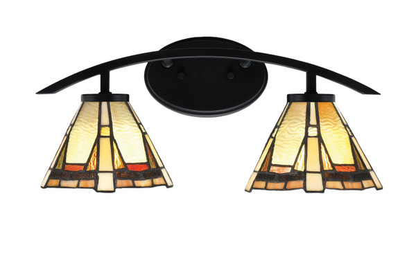 Toltec Lighting - 3722-MB-9345 - Two Light Bath Bar - Kurve - Matte Black