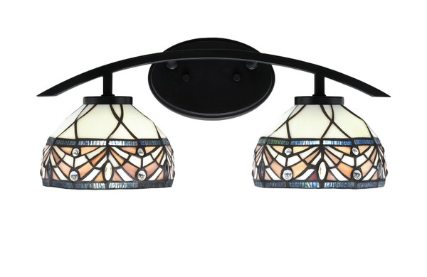 Toltec Lighting - 3722-MB-9485 - Two Light Bath Bar - Kurve - Matte Black