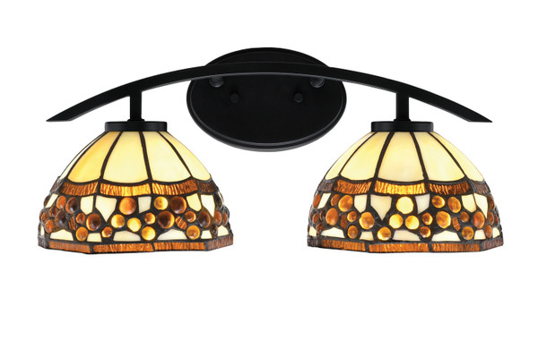 Toltec Lighting - 3722-MB-9975 - Two Light Bath Bar - Kurve - Matte Black