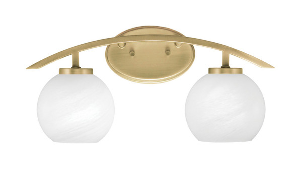 Toltec Lighting - 3722-NAB-4101 - Two Light Bath Bar - Kurve - New Age Brass